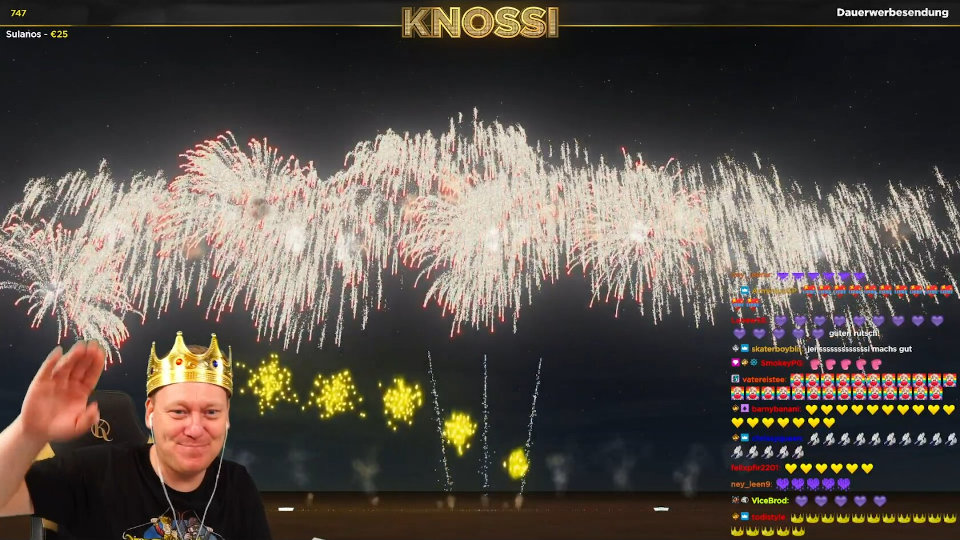 Knossi in seinem Stream am 28. Dezember 2021. So verabschiedet der Streamer sich.